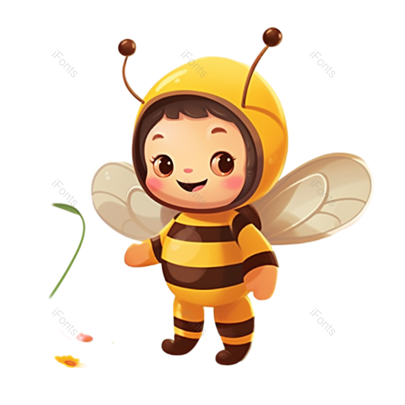 插图图片,儿童元素,蜜蜂PNG,小蜜蜂免抠素材